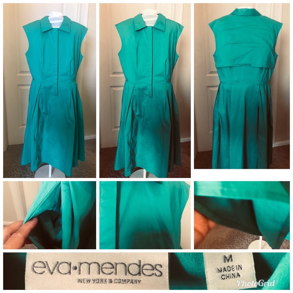3/$35 Eva Mendez Green Dress. Med. Lined/pockets.